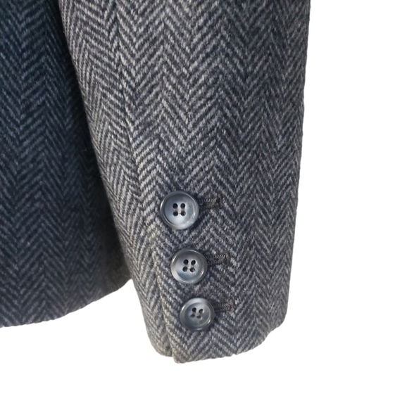 PENDLETON Retro Y2K 90's Business Office Wool Vintage Herringbone Blazer -Womens - Picture 6 of 10